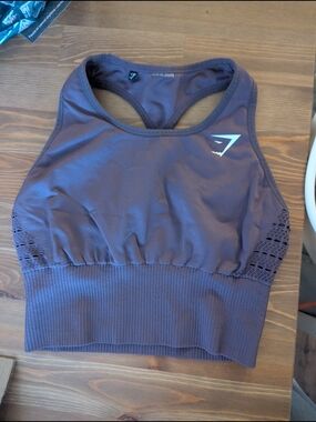 Gymshark Deep Plum Racerback Crop Sports Bra